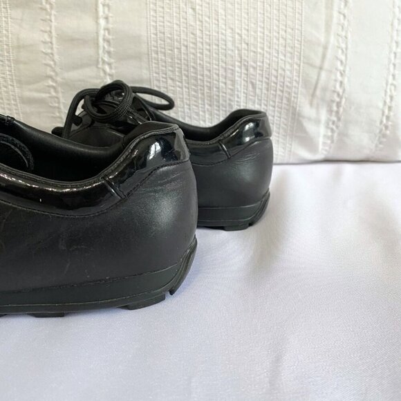 PRADA BLACK PATENT LEATHER TECHNICAL FABRICLACE UP SNEAKERS FOR WOMEN'S - 6 - Picture 8 of 9